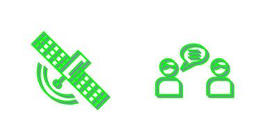 Satellite and Chatting Icon vector