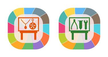 Jewel Exhibit and Tools Exhibit Icon vector