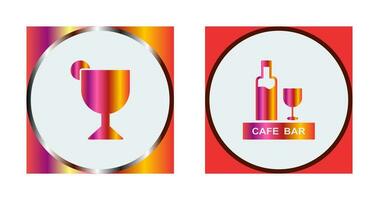 bebidas café y Jerez icono vector