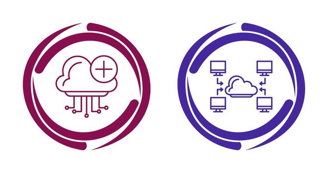 Cloud Computing and Computer  Icon vector