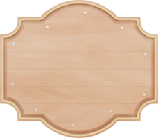 3d beige houten etiketten illustraties png