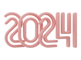 3D Typography of the New Year 2024, Inflate 3D Number Design png