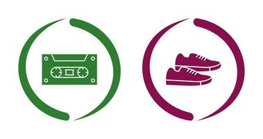 Casette and Sneakers Icon vector