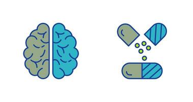 Brain and Capsule Icon vector