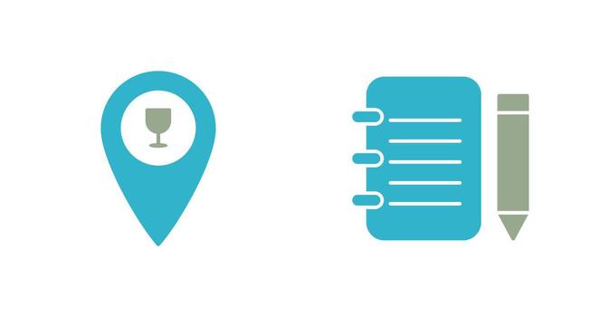 bar location and notepad Icon vector