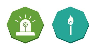 siren and lit matchstick Icon vector