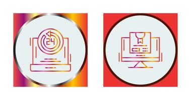 24h Support and New Lable Icon vector