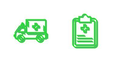 Ambulance and prescription Icon vector