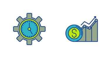 hora administración y ingresos icono vector