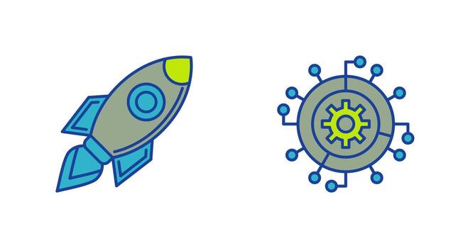 lanzamiento y Progreso icono vector