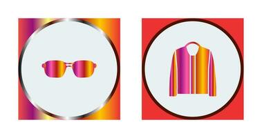 lentes y chaqueta icono vector