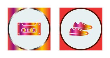 Casette and Sneakers Icon vector