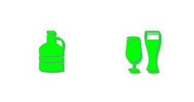 moon shine and beer glasses Icon vector