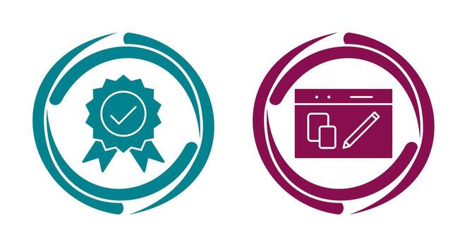quality control and website design Icon vector