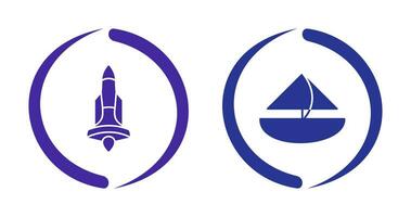 Rocket and Small Yacht Icon vector