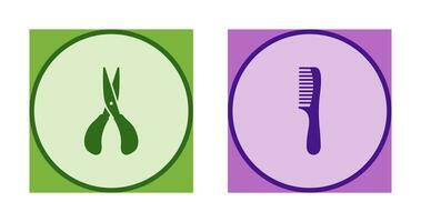 Scissor and Comb Icon vector