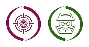 Bug Target and Hacker Icon vector