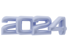 3D Typography of the New Year 2024, Inflate 3D Number Design png