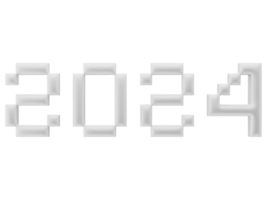 3d typographie de le Nouveau année 2024, gonfler 3d nombre conception png