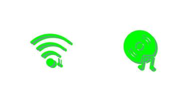 Wifi firmar y música discos compactos icono vector