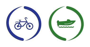 Bicycle and Speed Boat Icon vector