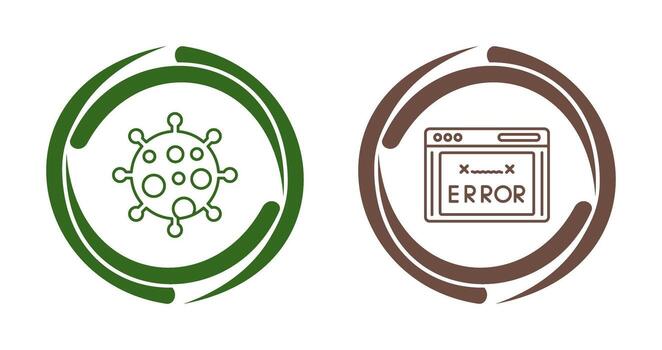 virus y error código icono vector