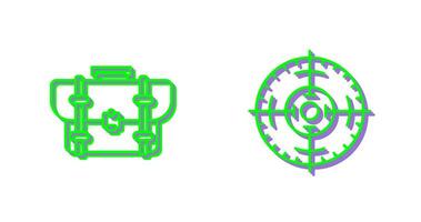 Briefcase and Target Icon vector