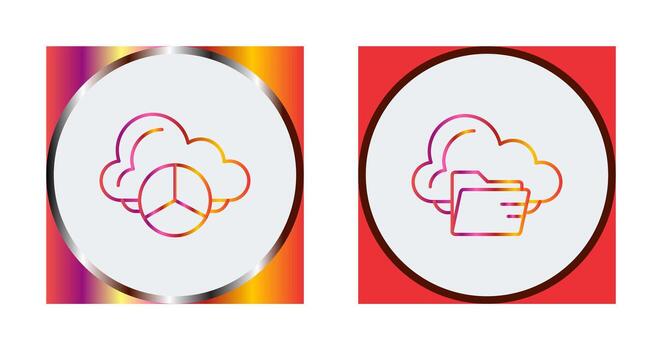 Pie Chart and Folderv Icon vector