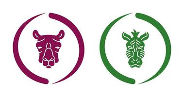 Camel and Zebra Icon vector