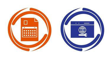 content planning and web support  Icon vector