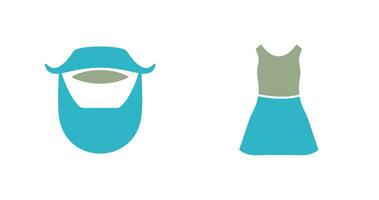 Beard and Moustache and Dress Icon vector