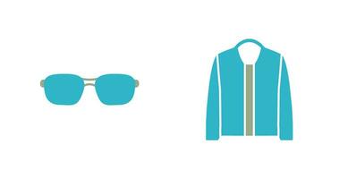 lentes y chaqueta icono vector