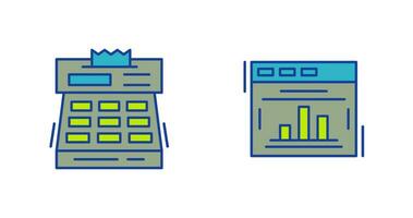 Estadísticas y revisa icono vector