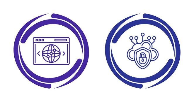 Cloud Security and Website Icon vector
