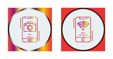 Camera and Wifi Signal Icon vector