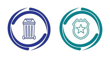 Gargage and Shield Icon vector
