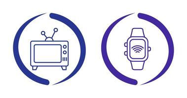 Television and Smart Watch Icon vector