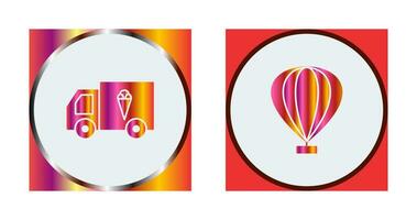 Icecream Van and air Craft Icon vector