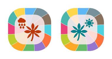 Flower with rain and Flower  Icon vector