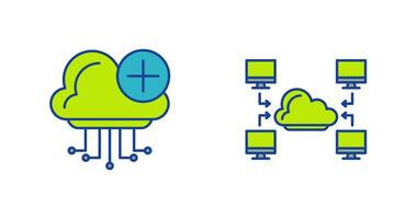 Cloud Computing and Computer  Icon vector