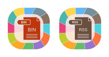 BIN and RSS Icon vector