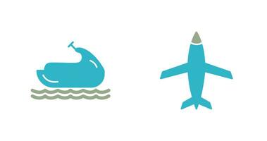 Jet Ski and Plane Icon vector