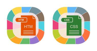 HTM and CSS Icon vector