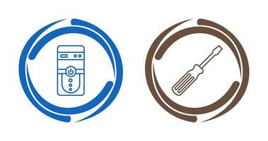 UPC y tornillo conductor icono vector