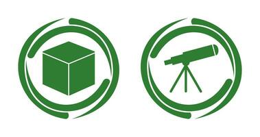 cubic design and telescope Icon vector