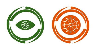 eye and optical diaphram Icon vector