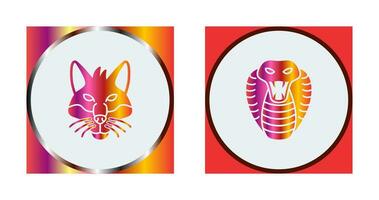 Fox and Snake Icon vector