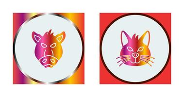 Pig and Cat Icon vector