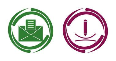 email documents and draw curve Icon vector