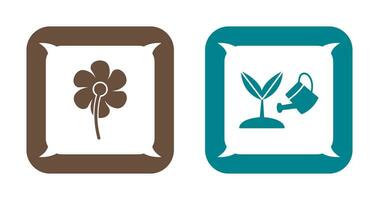 Small flowers and Growing Plant Icon vector